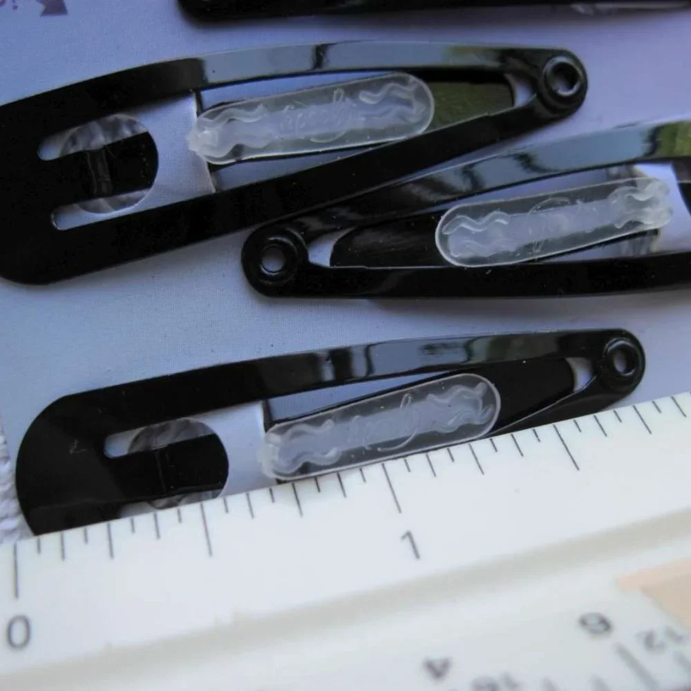 6 Black Goody Stay Put Slide Proof Hair Snap Clips Secure Hold Clips Metal Bonus